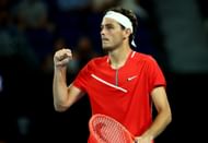 Taylor Fritz during his match against Stefanos Tsitsipas in the fourth round of the 2022 Australian Open